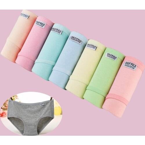 7Pcs/lot Panties Underwear Women Plus Size Briefs Cotton Panties String Lingeries Calcinhas Cute Shorts Underpants Panty Girls