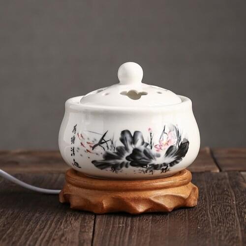 Simple Block Incense Burner Ceramic Small White Antiquity Retro Incense Burner Design Sandalwood Brule Encens House Decor EI50IB