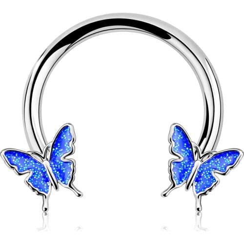 BODY PUNK 16G Butterfly Piercing Daith Steel Earring Horseshoes Rings Helix Hoop Septum Rings Nose Piercing Rings Sexy Jewelry