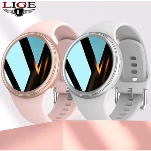 LIGE Women Smart Watch Fitness Tracker Custom Dial Pedometer Heart Rate Monitor Full Screen Touch Sports Ladies Smartwatch Men