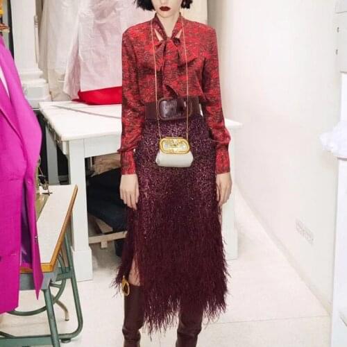 Женские красные рубашки VERDEJULIAY China At AliExpress