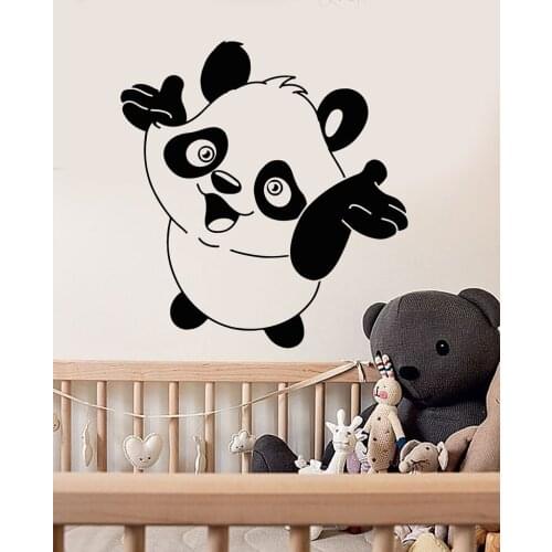 Baby Panda Cute Animal Wall Stickers Vinyl Wall Decal Nursery Kids Room Wall Stickers Removable Waterproof Wall Tattoo SA225