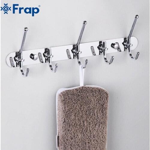 Frap High Quality Zinc Alloy Chrome-plated Clothes Hook Fixed Bathroom Towel Hanger F201-5