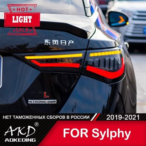 For Car Nissan Sylphy Tail Lamp 2019-2021 LED Fog Lights Day Running Light DRL Tuning Car Accessories Nissan Sentra Tail Lights