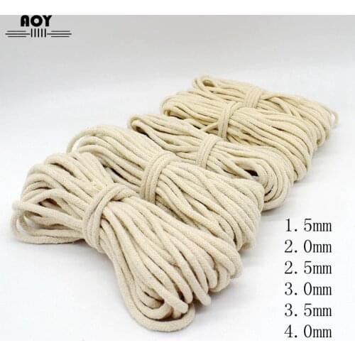 1.5MM/ 2MM/3MM/4MMnatural Beige Cotton Rope Decorative Drawstring Twine Tied Cords For DIY Craft Handmade Bag Shoes Project Cord