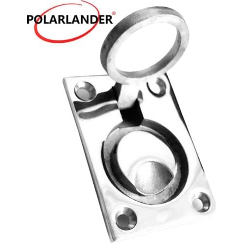 1 PC Stainless Steel Durable square handle floor buckle Flush Mount Ring Pull Handle 62x43mm Boat Marine hardware