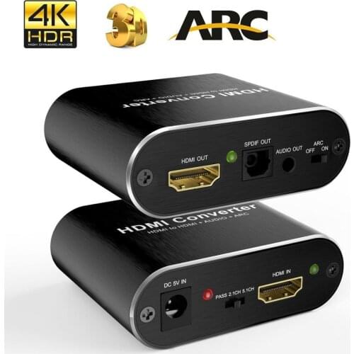 4K 60Hz HDMI 2.0 audio extractor 5.1 ARC HD HDMI Converter audio Independent output stereo Optical TOSLINK SPDIF for PS4 Speaker