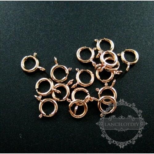 5.5mm rose gold filled high quality color not tarnished spring ring with open ring clasp DIY supplies findings 1525008