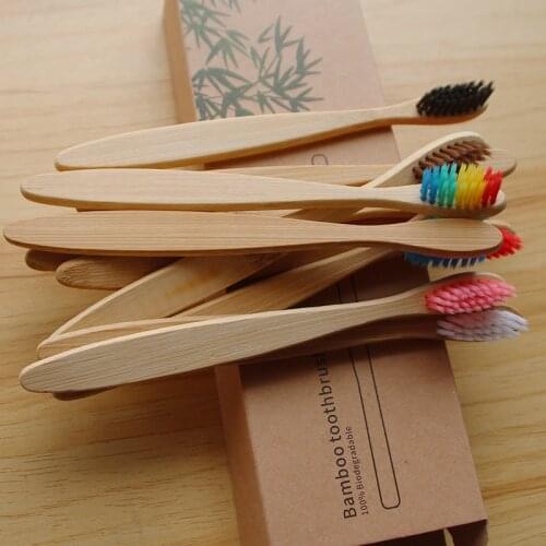 50PC Kids Soft Bristles Bamboo Toothbrush Black Eco Friendly CHARCOAL Childrens Toothbrushes Biodegradable Oral Care Tooth Brush