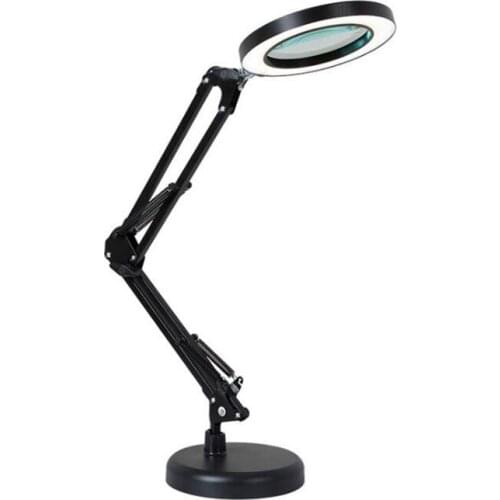 5X Magnifying Glass Desk Lamp Magnifier LED Light Foldable Reading Lamp with Three Dimming Modes USB Power Supply