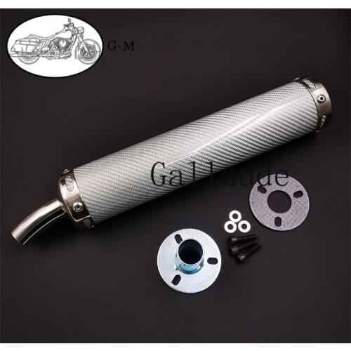 60X280mm Metal 10 Color Universal Motorcycle Racing Exhaust Muffler Silencer 2 Stroke Exhaust Pipe Carbon Fiber
