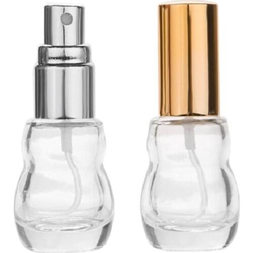 8ml Empty Clear Gourd Perfume Bottle Fragrance Packaging Silver Gold Atomizer Elegant Transparent Glass Spray Bottle 25pieces