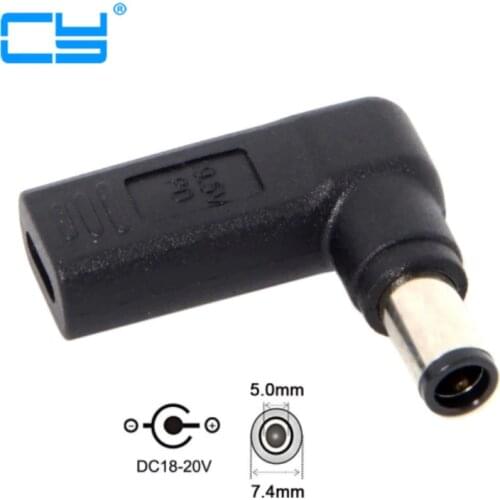USB 3.1 Type C USB-C to DC 7.4*5.0mm Dell Adapter PD Emulator Trigger 90 Degree Angled