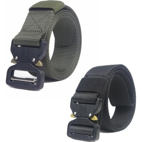 125cm Army Tactical Belt Nylon Military Belt Metal Adjustable Heavy Duty Waist Belt Hunting Camping Training Accessories