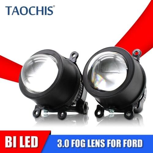 TAOCHIS Auto 3.0 inch 3000k 6000K 3800K fog lights for Ford with high low beam Car retrofit bi led projector lens