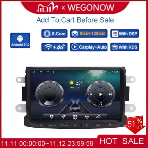 Carplay DSP IPS Android 10.0 6GB +128GB Car DVD Player GPS WIFI Bluetooth 5.0 RDS Radio For Dacia Renault Duster Logan Sandero