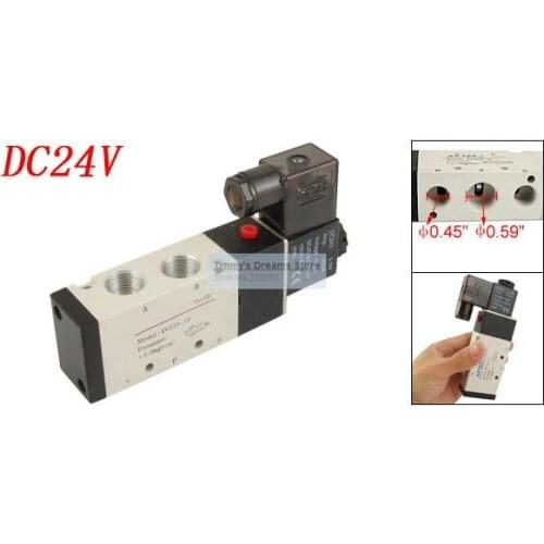 Free Shipping Outlet 3/8'' 4V310-10 DC 24V 120mA 3.0W Pneumatic Solenoid Filter Air Valve 5 port 2 position