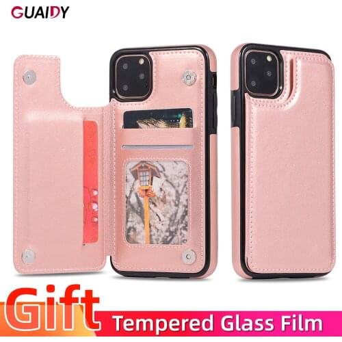 Magnetic Simple Phone Case For iPhone X XS XR 11 Pro Max 6 6s 7 8 Plus Leather Wallet Full Cover Holder Stand Protect Dust Proof