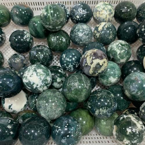 2.2lb natural algae agate quartz ball crystal ball reiki healing 5-8pc\35-40mm