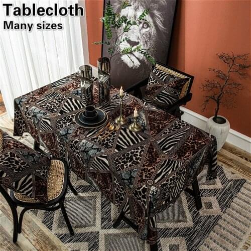 HOT Modern Animal Pattern Square Cotton Tablecloth American Country Kitchen Living Room Bedroom Christmas Decoration Table Cloth