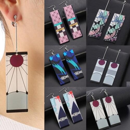 Demon Slayer Blade Earrings Ear Hook Tanjirou Nidou My Wife Zenyi Butterfly Ninja Sun Ear Clip Anime Peripheral Free Shipping