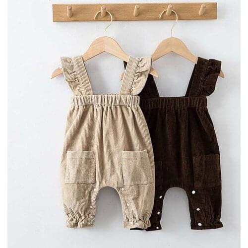 Baby Girls Solid Overalls Child Bib Pants Infant Jumpsuit Childrens Clothing Kids Overalls Spring Autumn Girls Outfits