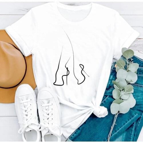 Summer Simple Ladies Trend Camisetas Cartoon Short Sleeve Women Fashion Clothes Print Tshirt Female Tee Top Graphic T-shirt