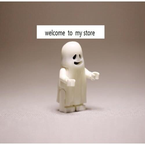 Small pvc figure model toy Luminous white ghost horror undead small cute doll hand made ornaments 2pcs/set