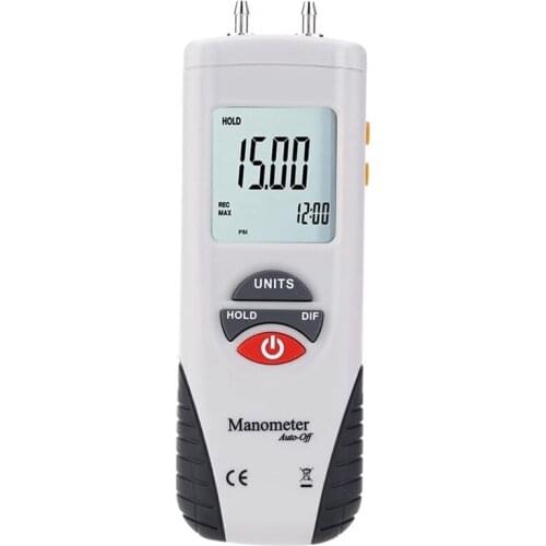 Digital Manometer, Portable Handheld Air Vacuum/Gas Pressure Gauge Meter 11 Units with Backlight, Ventilation HVAC