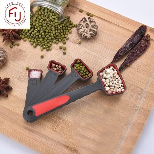 4Pcs Multi Purpose Measuring Spoons/Cup PP Cake Baking Accessories Plastic Handle Kitchen Gadgets Kitchen Baking Measuring Tools