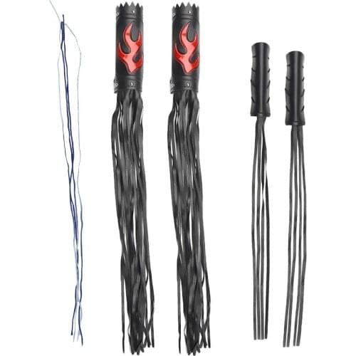 Motorcycle Leather Brake Clutch Fringe Grip Cover Auto Refit Retro Flame Handlebar Handle Spike Streamer Handle Tassel Streamer