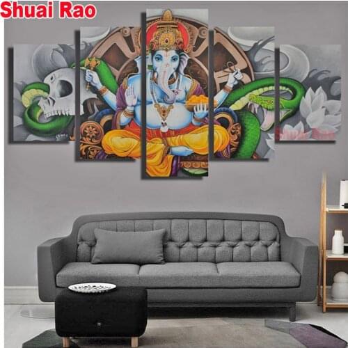 New diamond painting Hindu Gods Skull Dragon,3 d handmade,full square round diamond embroidery,India Ganesha,5 d cross stitch