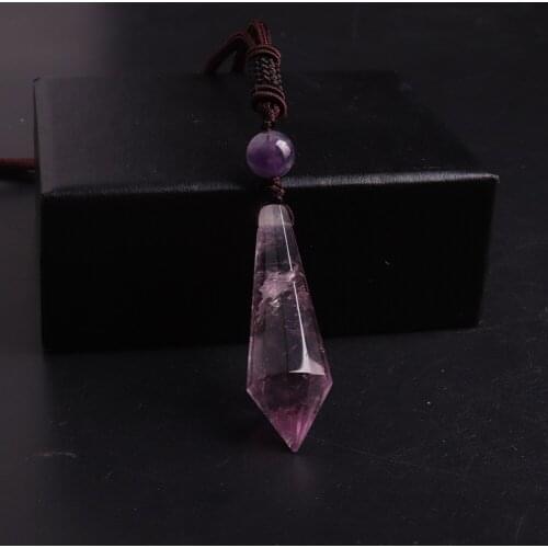 1PCS Balancing 12 Facet Point Necklace Natural Stone Healing Power Necklaces Pendants Women Jewelry Pendulum For Dowsing Amulet