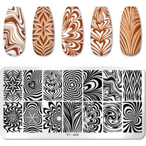 PICT You Nail Stamping Plates Geometry Flower Pictures idea nail Art Image Plate Stainless Steel Nail Design Stencil Tool