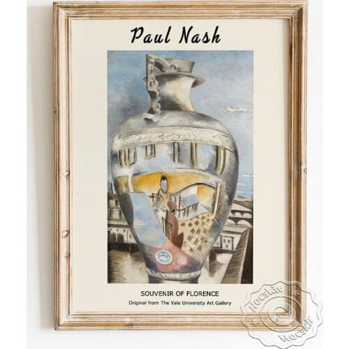 Paul Nash Exhibition Poster, Souvenir Of Florence Canvas Painting, Expressionism Landscape Wall Picture, Modern Art Home Decor
