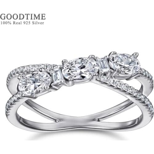 Luxury Women Zircon Ring Pure 925 Sterling Silver Rotating Cross Zircon Ring Ladies Wedding Engagement Ring Anniversary Gift