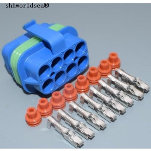 Shhworldsea 8pin 2.8mm auto plastic housing plug electric wiring harness cable connector
