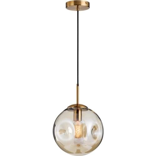 Nordic Simple Concave Glass Ball Shape Pendant Lights Dining Room Kitchen Hanging Light Bedroom Bedside Lamp LED E27 Home Decor