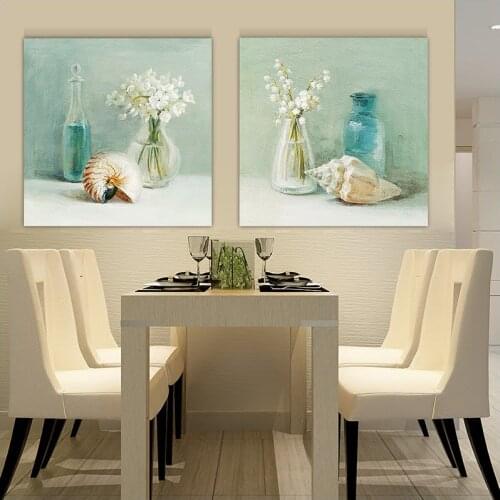Modern decorative painting Fresco in dining room DIYframe flowers and plants 50X50 60X60 Decorative wall painting Hanging pictur