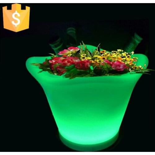 L32*W32*H28cm 4.5L Glowing light up LED flower pot color changeable RGB Colors LED Planters Pot led vase decoration 4pcs/Lot