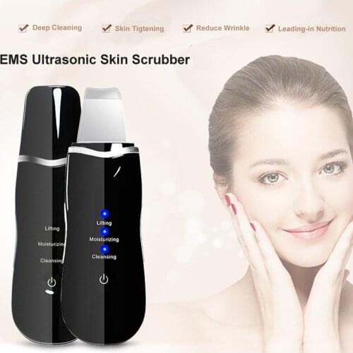 Ultrasonic Skin Scrubber Ion Skin Deep Cleaning Peeling Cleanser Face Lifting Moisturizing Facial Cleansing Skin Care Beauty