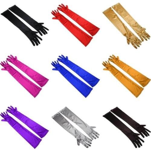 Spandex Pink Bride Long Flapper Evening Party Yellow Gloves for Women Green Stretchy Purple Evening Party Dance Gloves