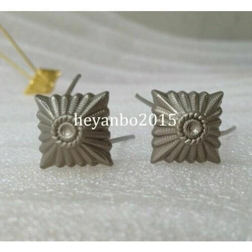 Pair WW2 German Pank Pips Silver Stars For Shoulder Boards Badge Uniform Pin armyshop2008