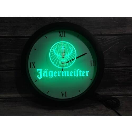 0r061 Jagermeister App Rgb 5050 Led Neon Light Signs Wall Clock