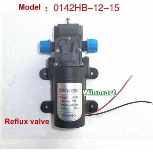 15W DC12V Reflux valve type Micro Diaphragm Water Pump Self-priming Booster Pump 1.5L/min