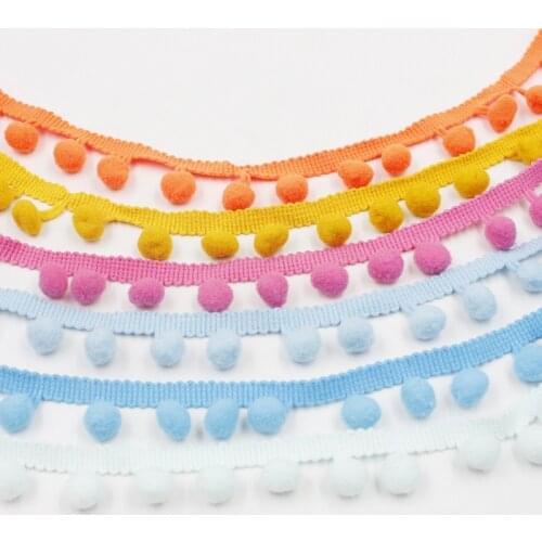 2-10 Yards Pom Pom Trim Ball 12 mm MINI Pearl Pompom Fringe Ribbon Sewing Lace Kintted Fabric Handmade DIY Craft Accessories