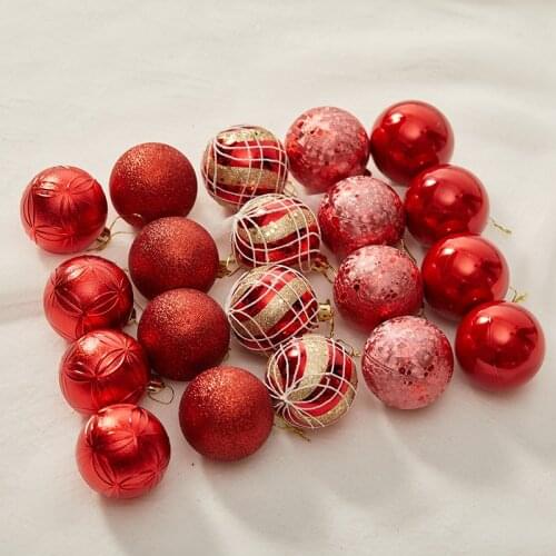 6cm Painted Gift Box Christmas Ball Champagne Orange Bronze Hand-painted Ball Ceiling Pendant