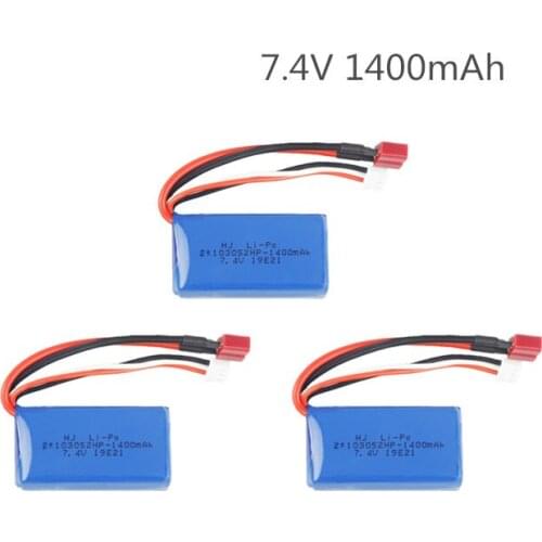 7.4V Battery For Wltoys A959-B A969-B A979-B K929-B RC car toys 7.4v 1400mah lipo Battery For Wltoys R/C Cars Accessories
