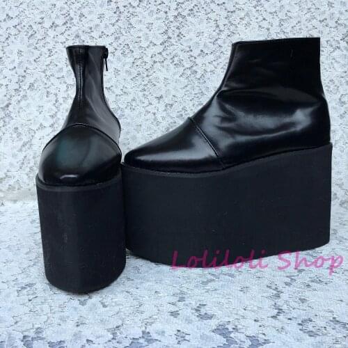 Punk shoes Big shoes shoes special custom an*tai*na* thick black bottom side zipper shoes custom 1382jn platform