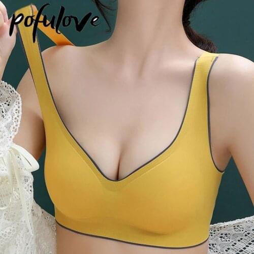 Latex Seamless Bra Push Up Bralette Underwear Bras for Women Cooling Gathers Shock-Proof Female Intimate Comfortable Sport Bra